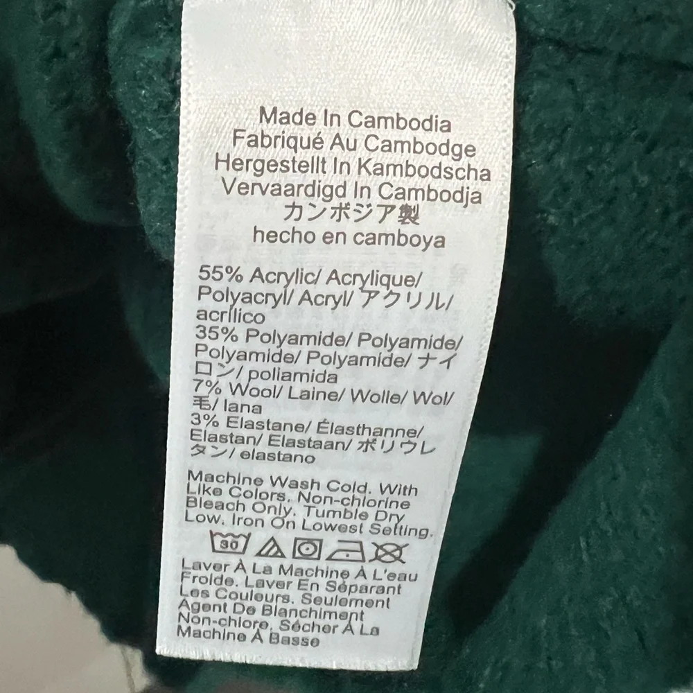 J. Crew Sweater Emerald Green Extra-Soft Crewneck Ribbed Knit CE097 Medium